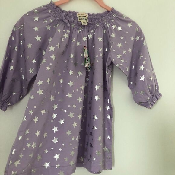 NEW ✨ Hatley Purple Poplin Blouse Scattered 6 - Picture 7 of 8